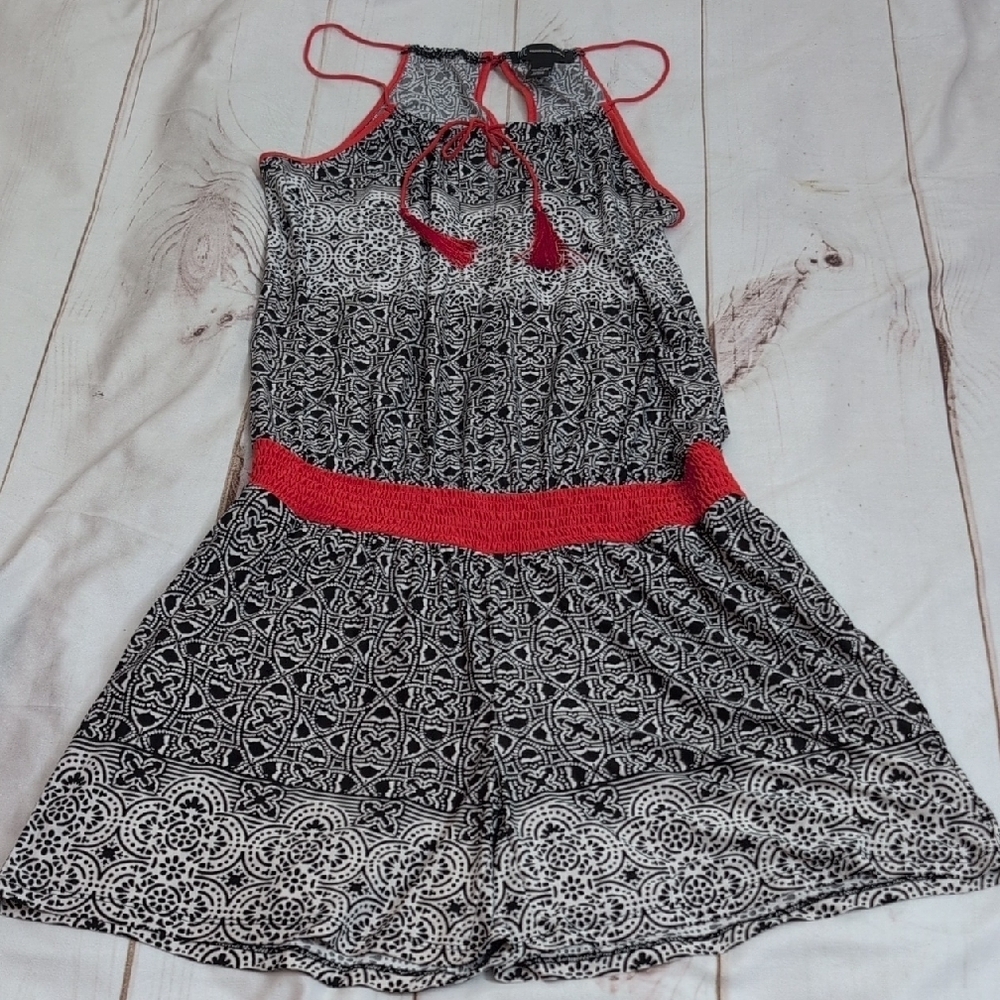 Womens INC International Concept Tea House Tile Printed Halter Romper Short Sz M